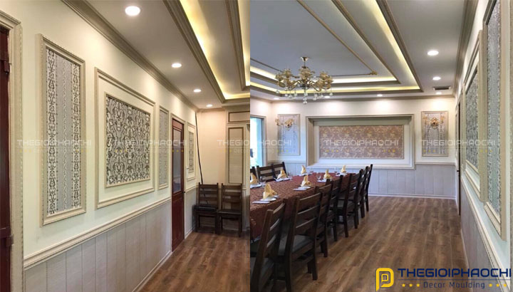 Thi Công Phào Chỉ Nhựa Hàn Quốc Nhà Hàng Lam Viên Biên Hòa